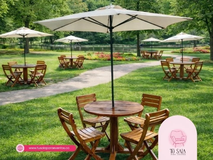 alquiler de mesas y sillas para eventos en exteriores